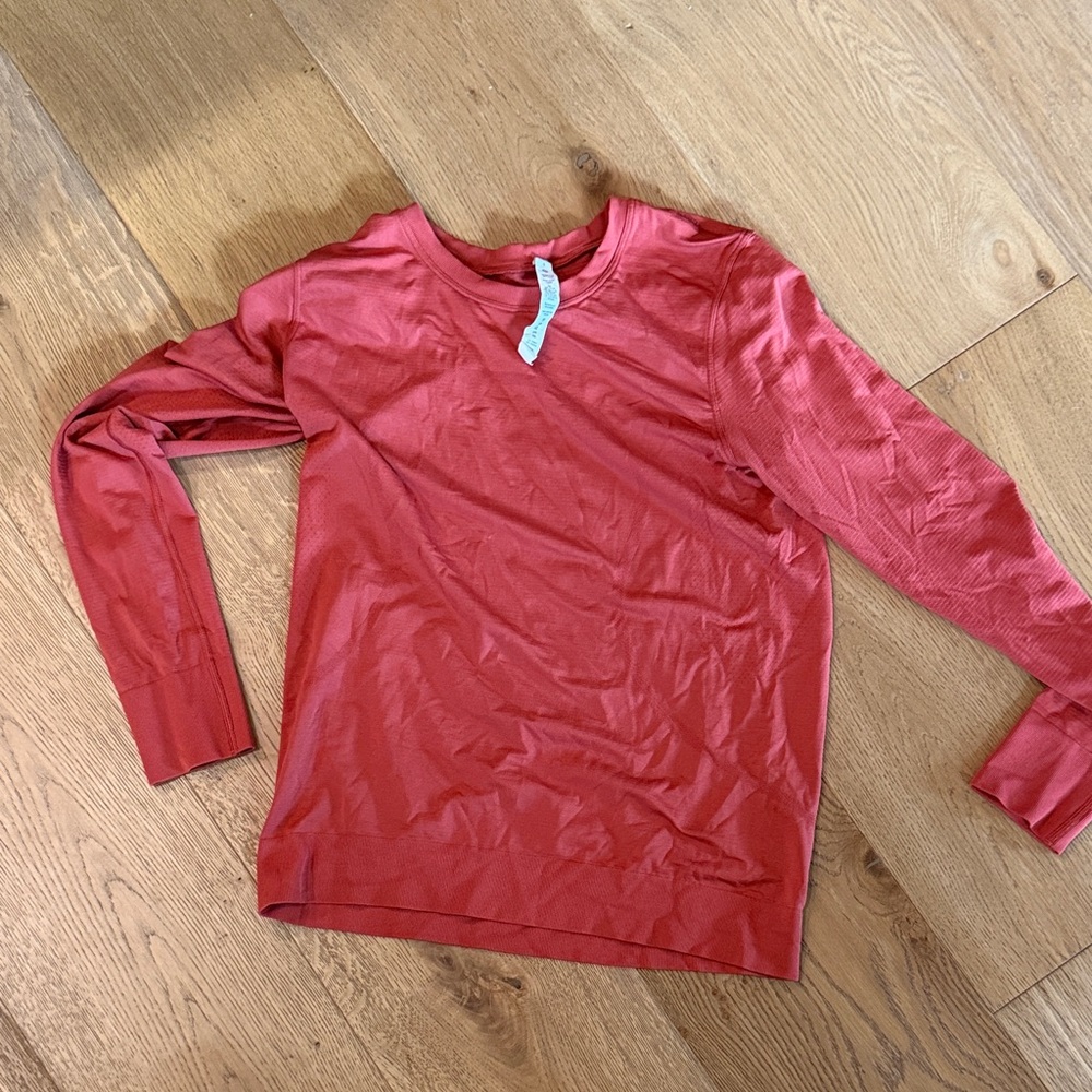 lululemon athletica Red Long-Sleeve Crewneck Top